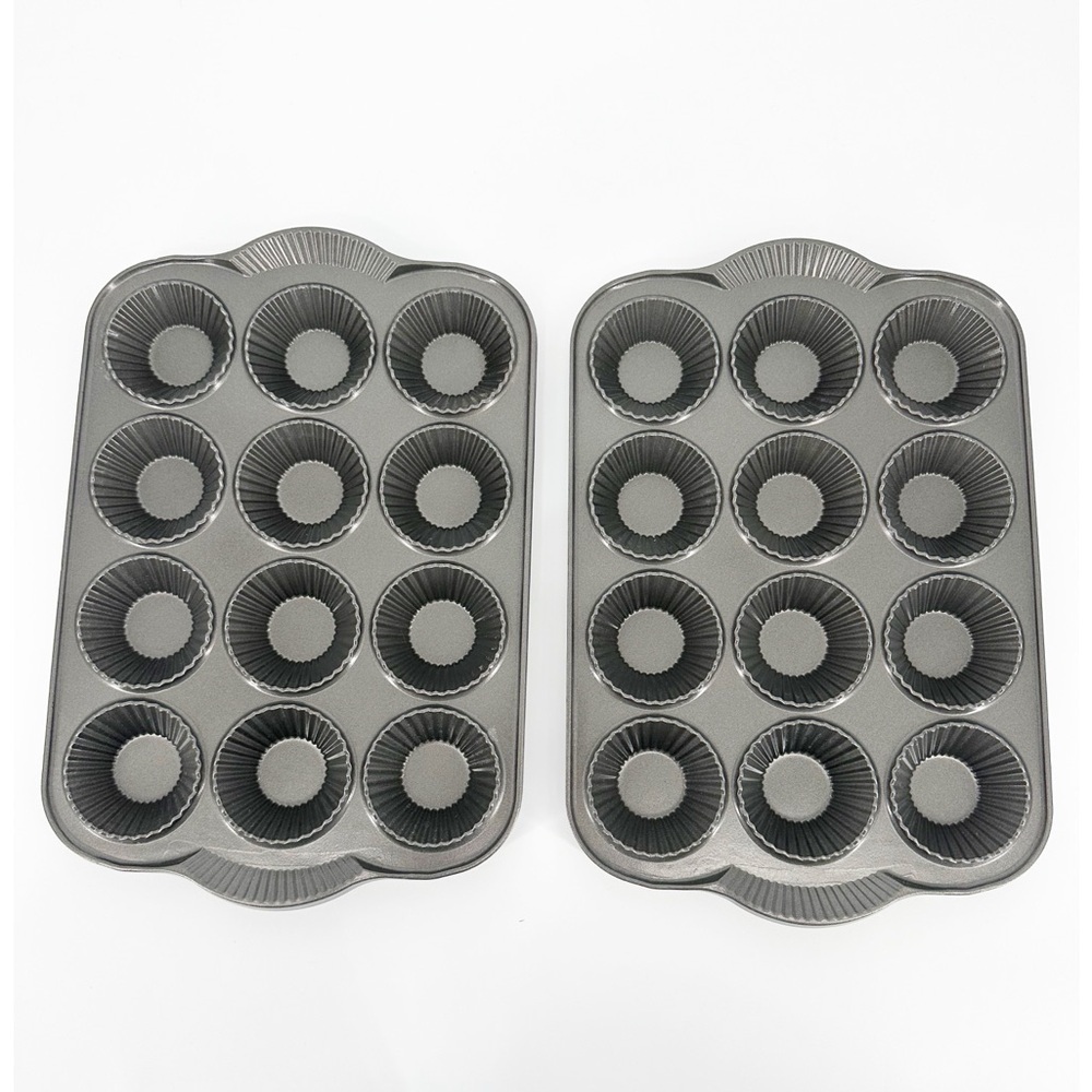 2 - Nordic Ware 12 Count Tart Heavy Duty Cast Aluminum Quiche Mini Muffin Pans